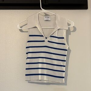 Old Navy Sleeveless Top with Blue Stripes